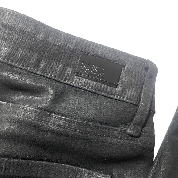 Paige 29‎ Black Shiny Faux Leather Feel Pockets - Picture 2 of 8